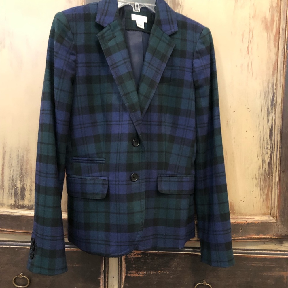 Ladies J. Crew plaid blazer